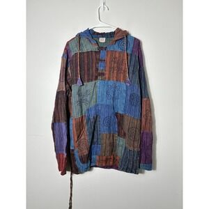Gypsy Rose Patchwork Pullover Free Size Shirt Boho Festival Cotton
